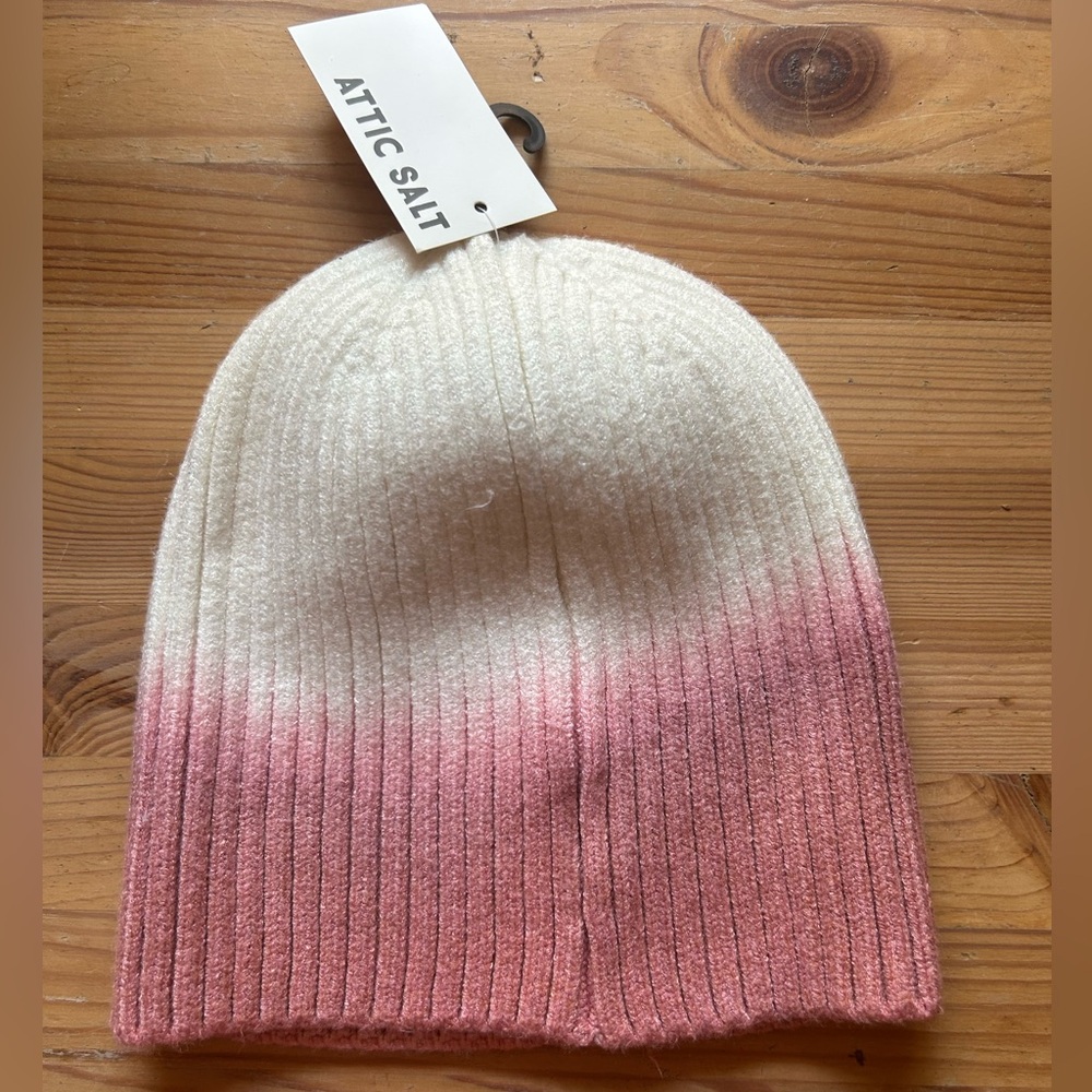 Attic Salt Pink and White Women's Beanie